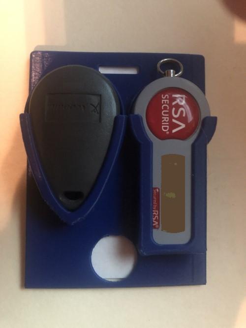 Badge holder with RFID and SecureId slots