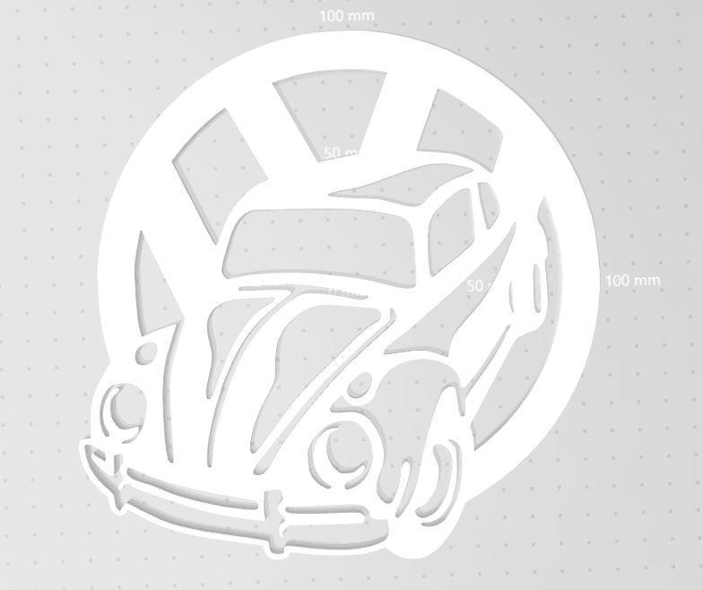 2D VW Brouk na stěnu