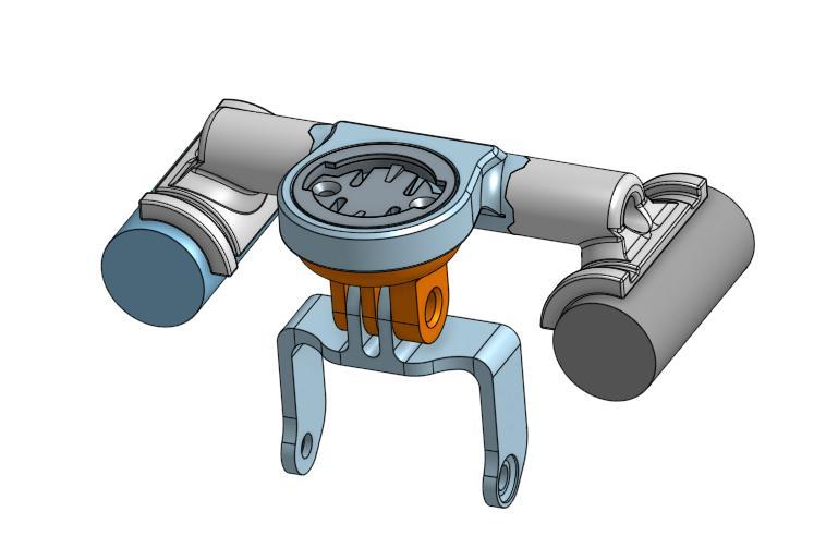 Aerobar mount for Garmin or Wahoo with GoPro Adapter