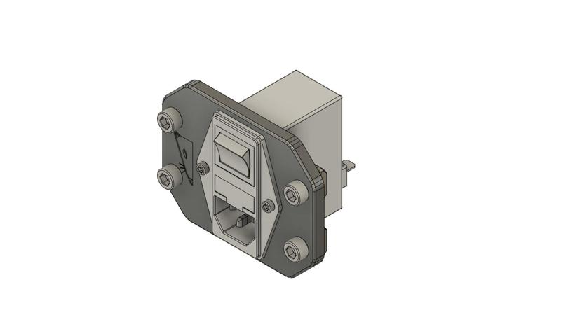 IEC EMI FILTER mount for RatRig VCORE 3/3.1