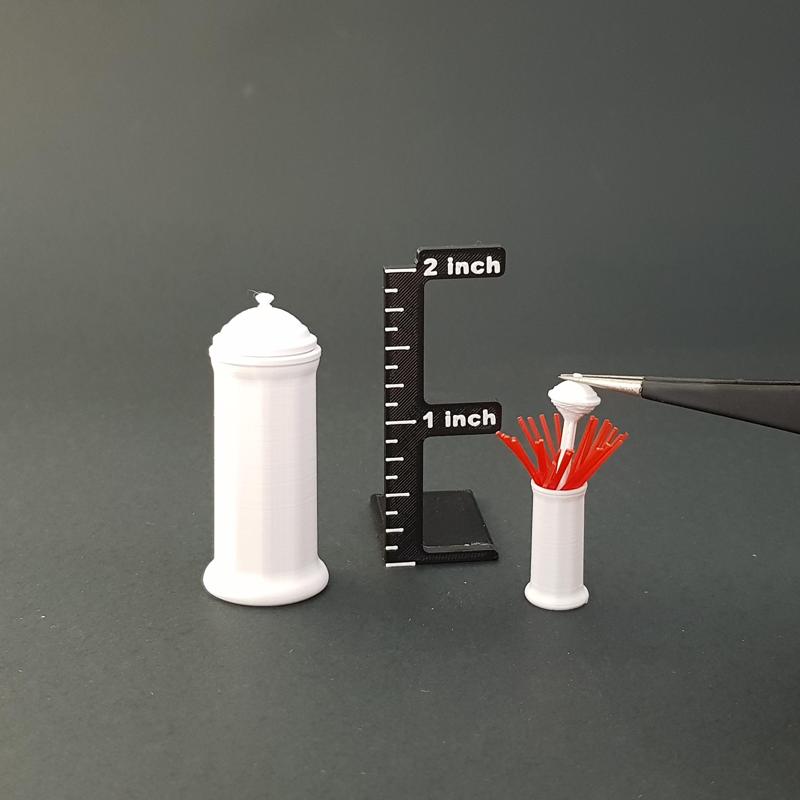 Miniature Straw Dispenser Holder with working parts - 1/12 scale