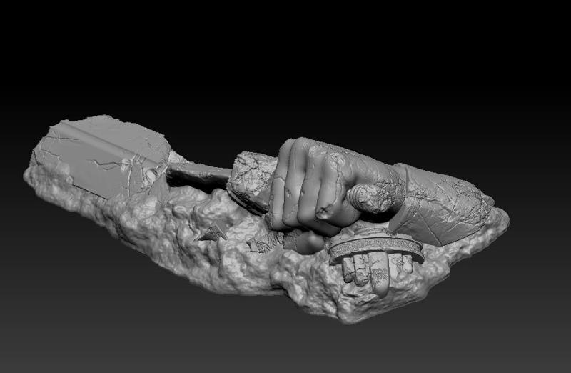 Fallen Norse Statue Sword Ruins (pre-supported)