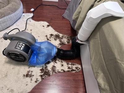 Bed cooling fan attachment