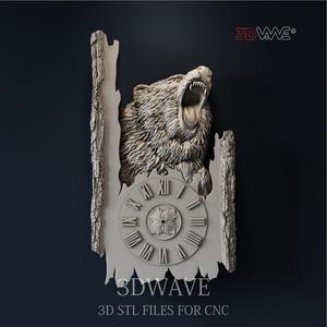 BEAR WALL CLOCK 3d stl files for CNC