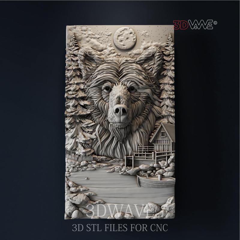 BEAR 3d stl model for CNC
