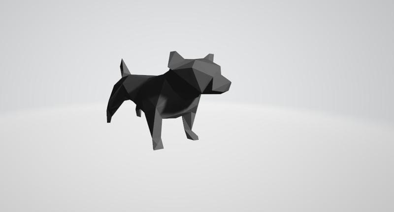 Low poly Pitbull