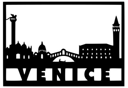 Venetian City Silhouette Wall Decor
