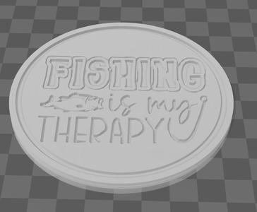 Fishing Is My Therapy Coaster