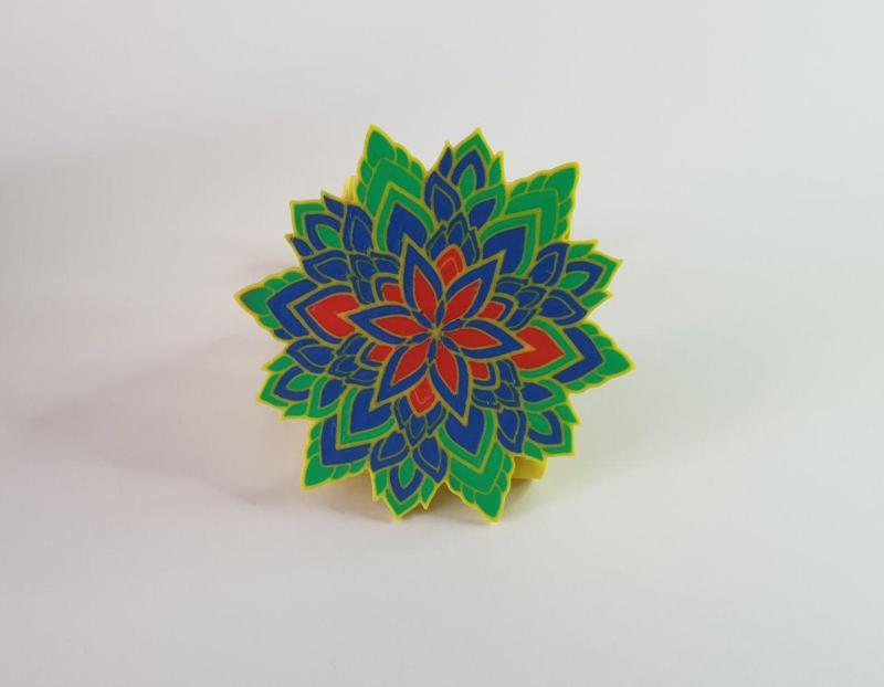 Color Flower Coaster Set Mug