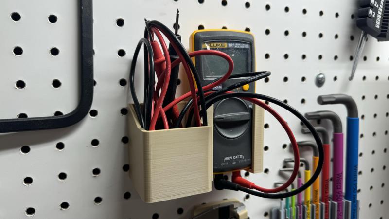 Fluke 101 Multimeter and test leads holder for Pegboard