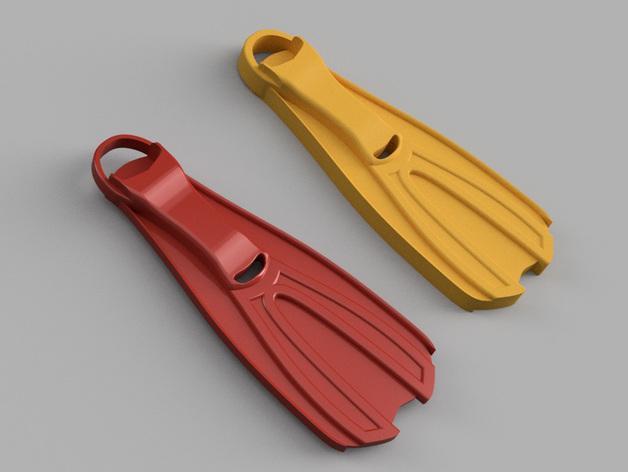 Scuba fins keychain