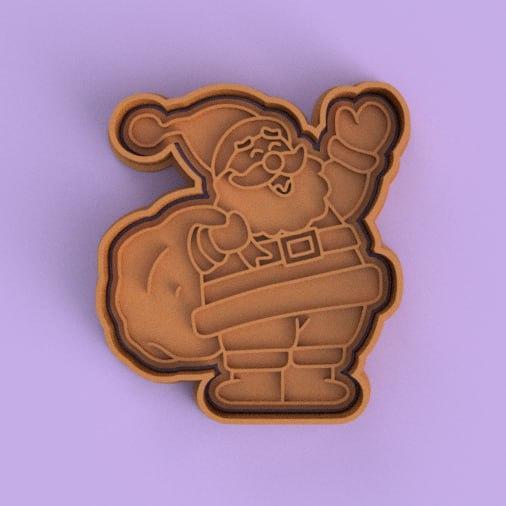 cutter + stamp papa noel / santa claus cutter + stamp