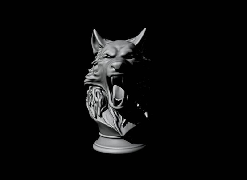 Angry Wolf Bust K096 Gift Bust Figure Unique & Detailed 3D Print Model