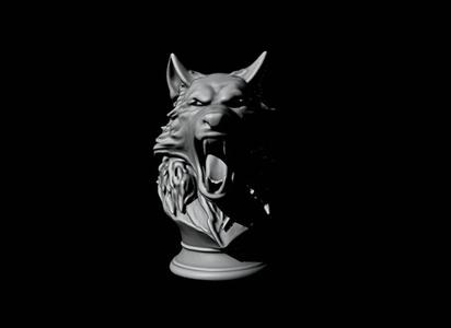 Angry Wolf Bust K096 Gift Bust Figure Unique & Detailed 3D Print Model
