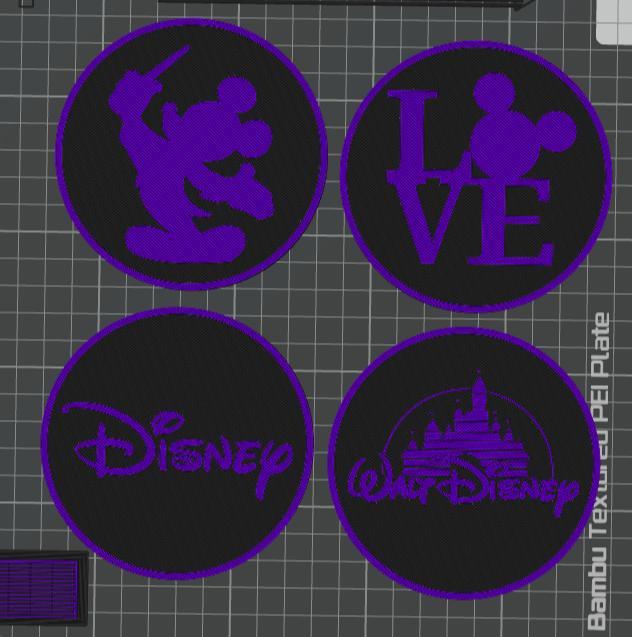 Disney Coasters with Holder