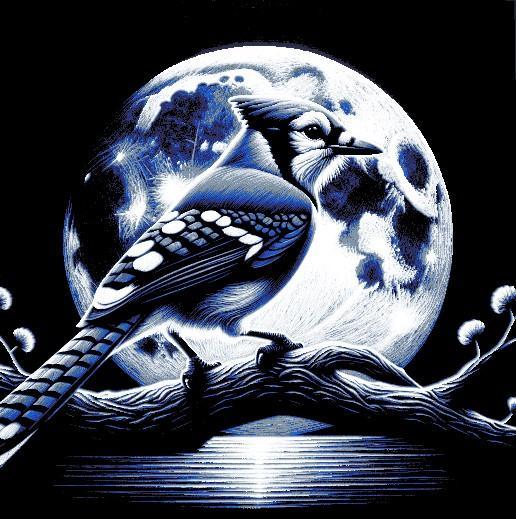 Blue Jay / Modřinka " Filament Painting "