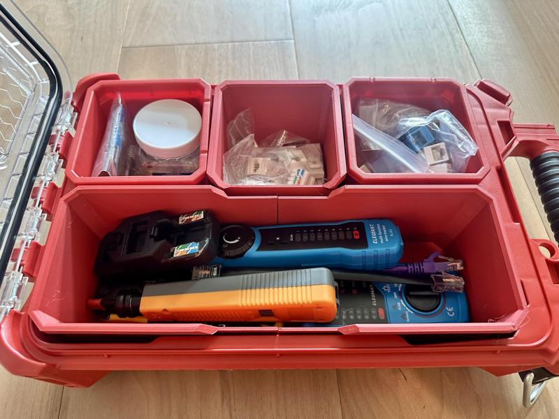 Tall Milwaukee Packout long bins with cutout (2 and 3 long)