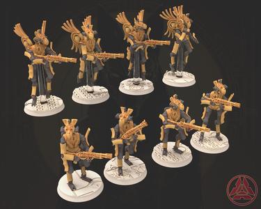 Cinan - Horus - Peret - Mesehti: Line, Battle Robot, space lord's guardians of the Necropolis, solid & modular posable miniatures