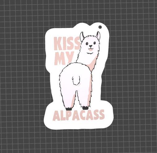 kiss my alpacaas keychain funny gift