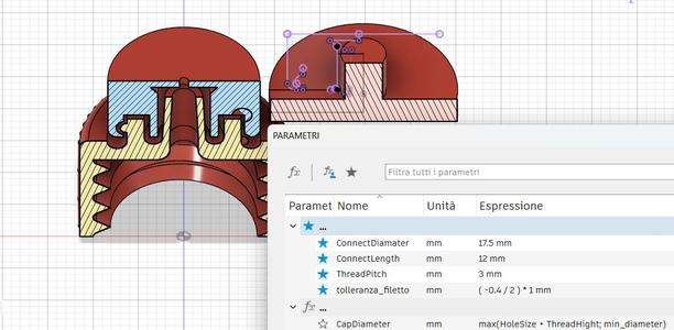 Parametric Dropper Cap: Press-Fit and Screw-On Versions