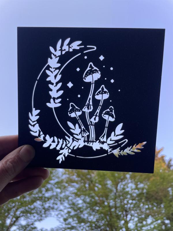 Mushroom and Moon Stencil