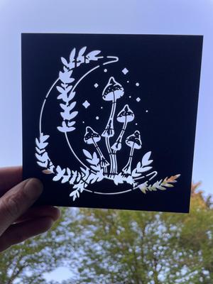 Mushroom and Moon Stencil