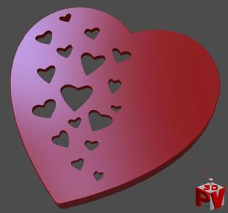 Heart Box Hearts to One Side Cutout Lid