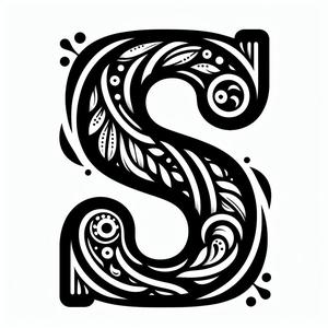 Frottage creation: letter S (version 3)