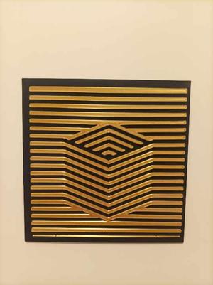 Modernist futurist cube relief after Vasarely