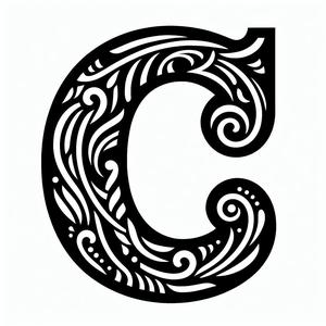 Frottage creation: letter C (version 4)