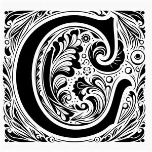 Frottage creation: letter C (version 7)