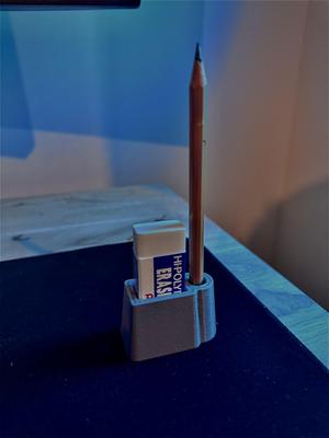 minimalistic pencil and eraser holder