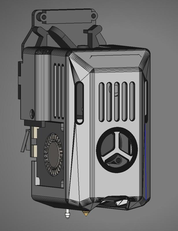 ENDER 3 V3 KE CAD HOTEND ASSEMBLY (Mostly stock parts)