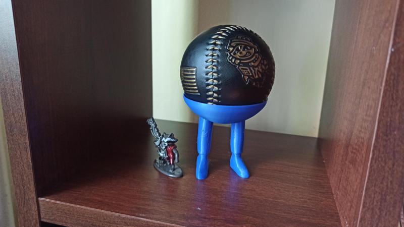 Baseball stand with cartoon legs
