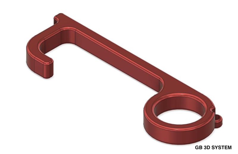 GB 3D - Hands Free - Door Pull Opener - Button Press