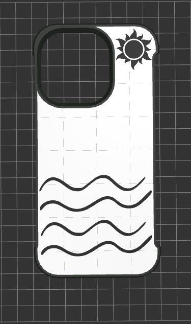 iPhone 14 Pro Case with Sun and Sea