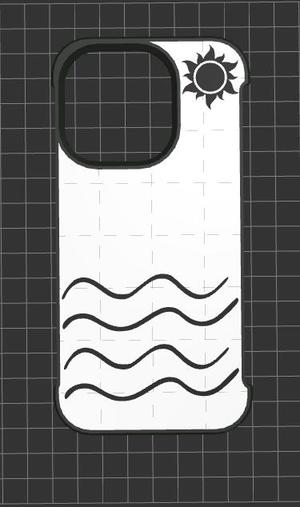 iPhone 14 Pro Case with Sun and Sea