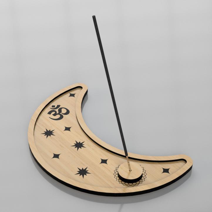 Celestial Moon Incense Burner - Digital File for Laser Cutting