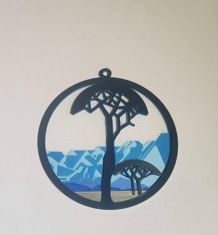 Acacia Pendant Pierneef Composition in Blue