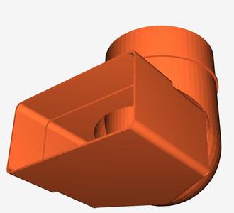 Ventilation 110x55mm to 100mm Ø 90 Degree Bend V2.