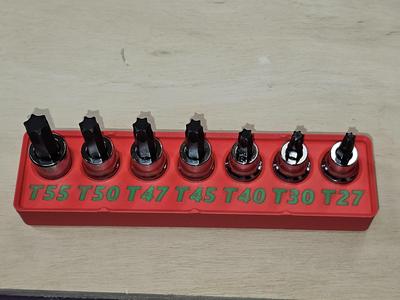 ICON 3/8" 7 Piece Torx Bit Set - Gridfinity