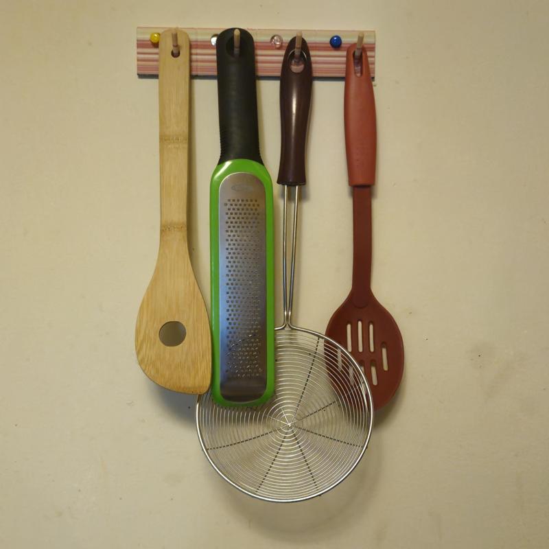 Kitchen Utensil Hanger - secures with thumbtacks (parametric)