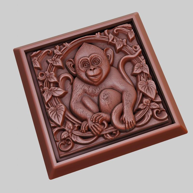 Monkey Animal 3D Model for CNC Router Laser & 3D Printer