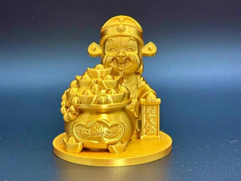 God of Wealth Treasure Pot (9.2cm and 6.5cm high)