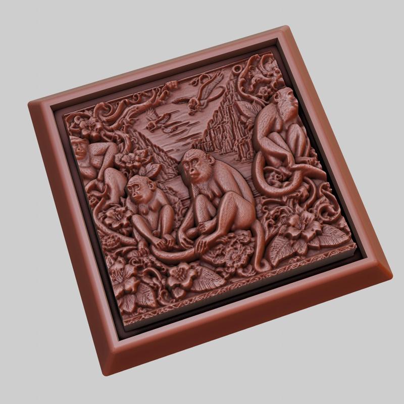 Monkey Animal 3D Model for CNC Router Laser & 3D Printer