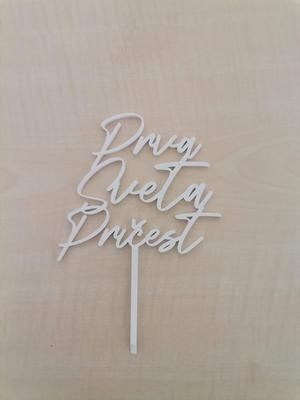 First communion cake topper - Dove, cross and fish