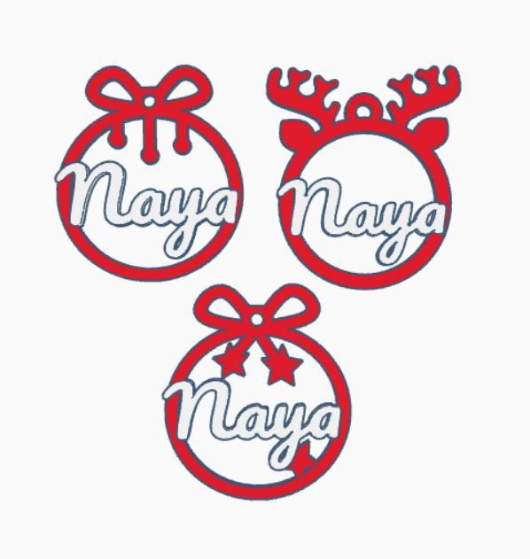 3 x Naya, Christmas bauble