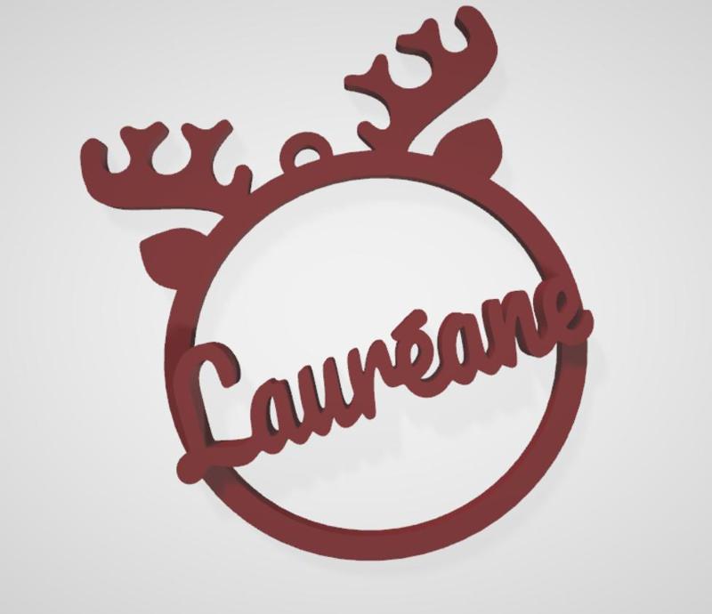 2 x Lauréane, personalized Christmas bauble