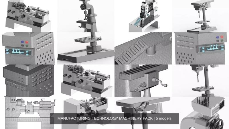 MANUFACTURING TECHNOLOGY MACHINERY PACK 3D Model Collection