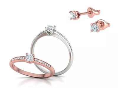 Jewelry Set Stud Earrings and Promise Ring  3D Model Collection